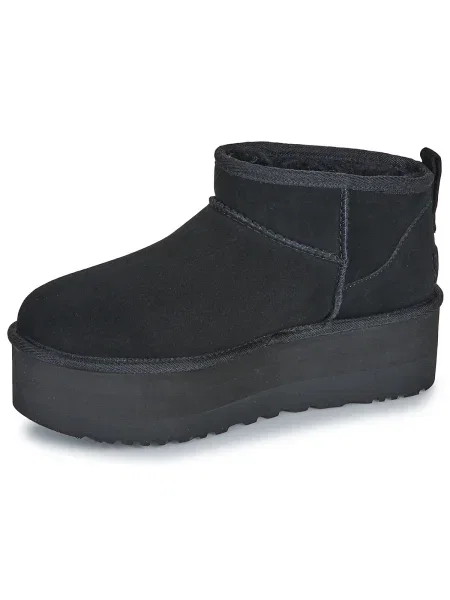 Klasické malé tenisky Ugg na platforme čierna