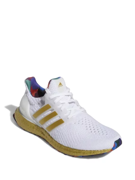 Pruhované trekkingové lněné tenisky Adidas UltraBoost šedé
