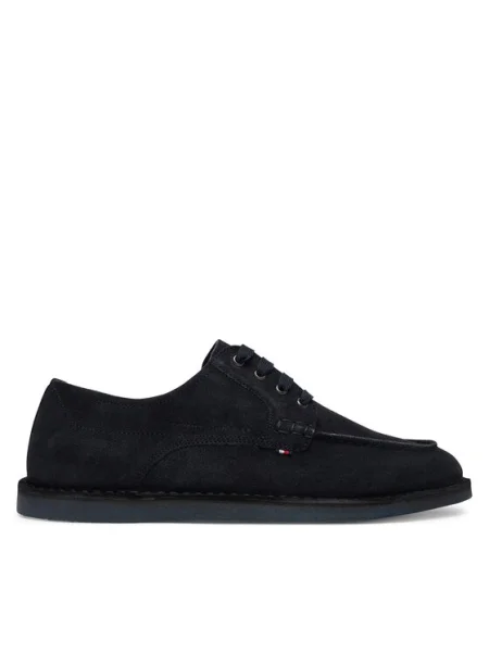 Tommy Hilfiger Pantofi Stitchdown Suede Derby Bleumarin