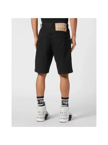 Szorty jeansowe Philipp Plein czarne