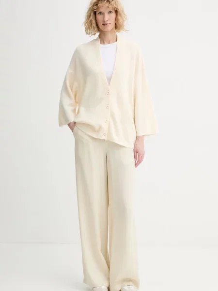 American Vintage kardigan z dodatkiem wełny beżowy