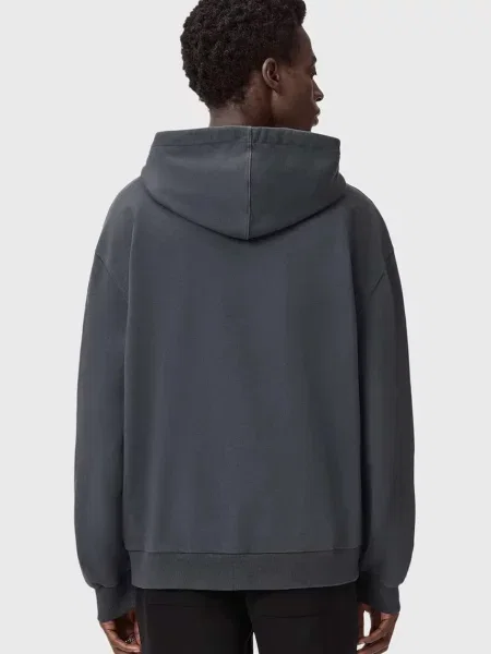 Кофта AllSaints з капюшоном візерунок чорний