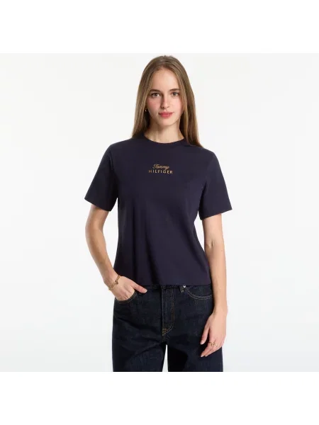 T-shirt Tommy Hilfiger Gold Script Mdrn C-Nk S/S Tee Space Blue M μπλε