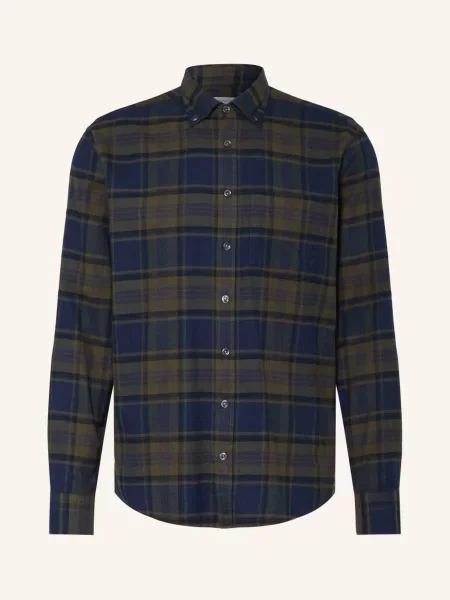 Seidensticker Košile Regular Fit khaki / tmavě modrá černá