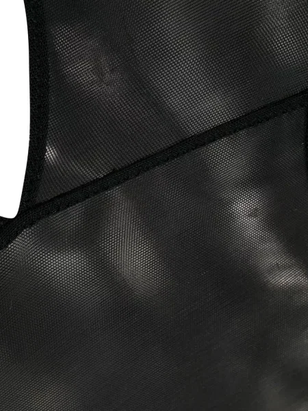 Przezroczysty długi body Maison Close czarny