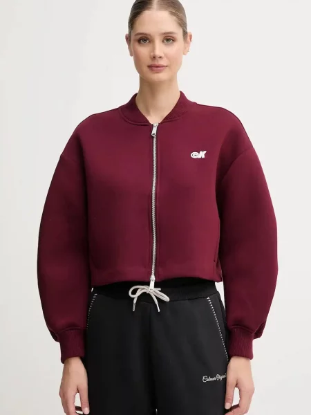 Calvin Klein Jeans Kurtki Kobieta M Bordeaux Bomber Urban Style czerwony