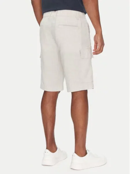 BOSS Medžiaginiai šortai Kreminė Tapered Fit