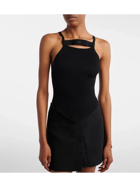 Top Courreges tricotate negru