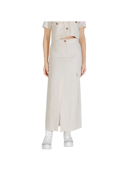 Fusta maxi Jacqueline De Yong alb