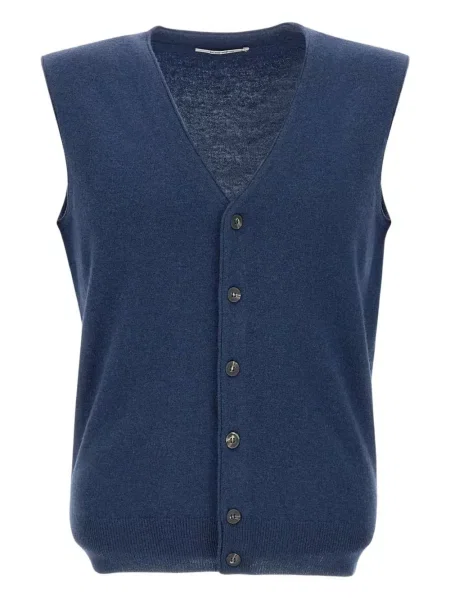 Cardigan Kangra de lână fără mâneci albastru