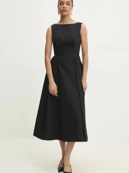 Answear Lab rochie din midi evazati negru