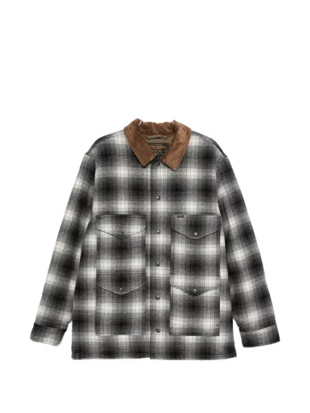 Lung cămașă Filson în carouri negru