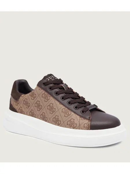 Guess Sneakers ELBA cu adaos de piele alb