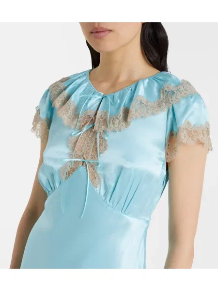 Rochie midi Rixo din satin albastru