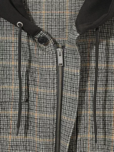 Kostkovaná košile Undercover s kapucí šedá