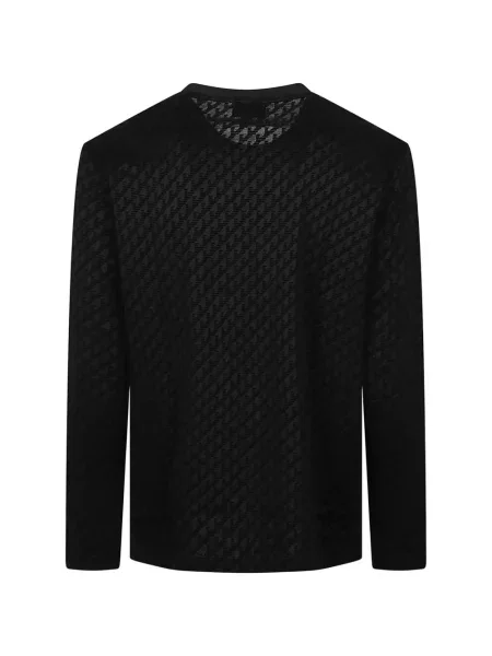 Μακρύς μπλούζα Emporio Armani ζακάρ με αυτόγραφο μαύρο