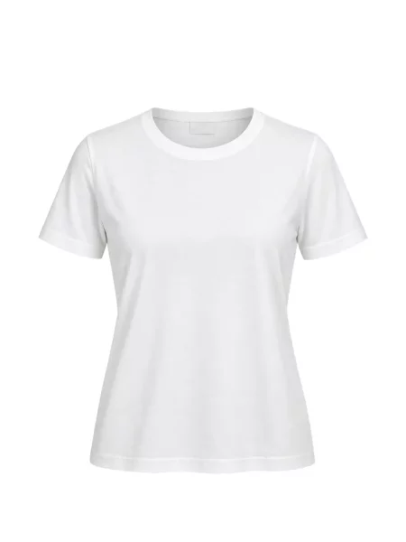 Tricou Maison Wheat cu decolteu rotund alb