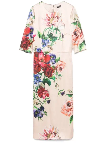 Rochie Dolce & Gabbana cu model floral cu imagine de costum roz