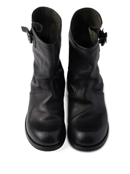Botine Prada din piele cu cataramă negru