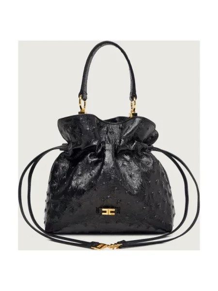 Elisabetta Franchi De piele geantă tip sac negru