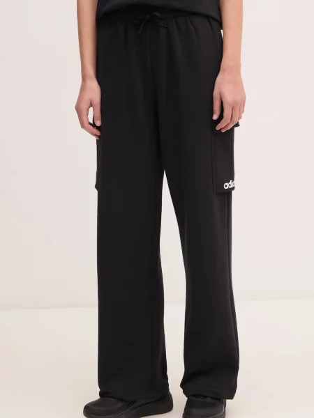 Pantaloni cargo Adidas din fleece negru