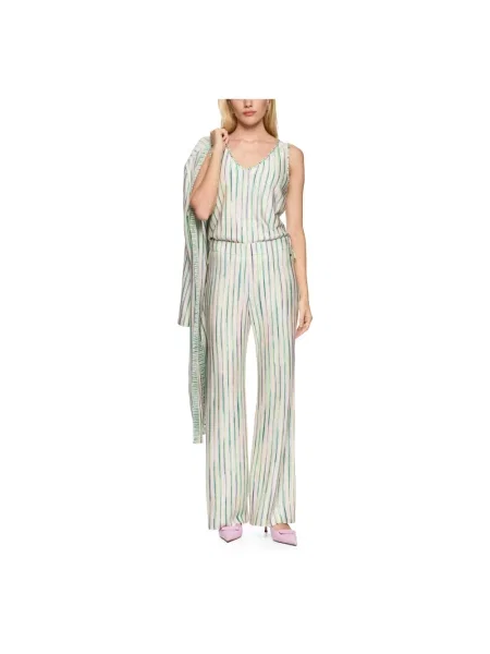 Marc Cain Spodnie Kobieta Wielobarwność XL Wide Trousers różowe