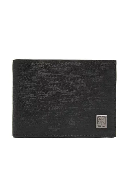 Calvin Klein Denarnica Emblem Hw Trifold W/ Coin črna