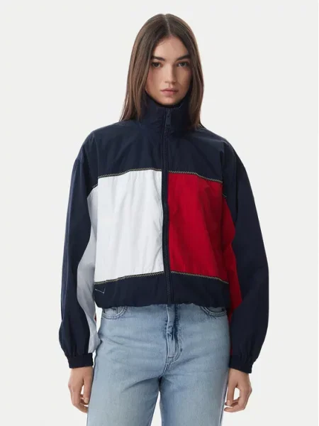 Tommy Jeans Prehodna jakna Flag Mornarsko modra