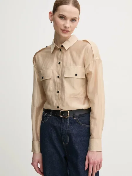OUI camasa femei cu guler clasic regular bej