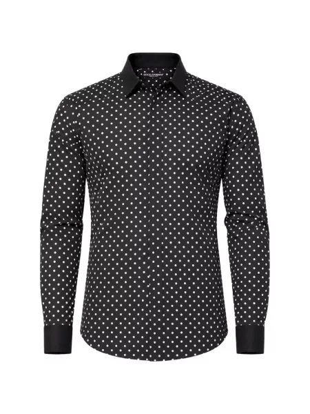 Cămașă Dolce & Gabbana cu buline cu imagine negru