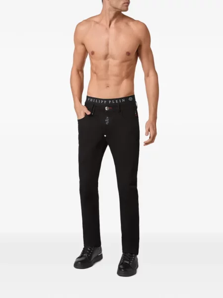 Blugi drepți Philipp Plein negru