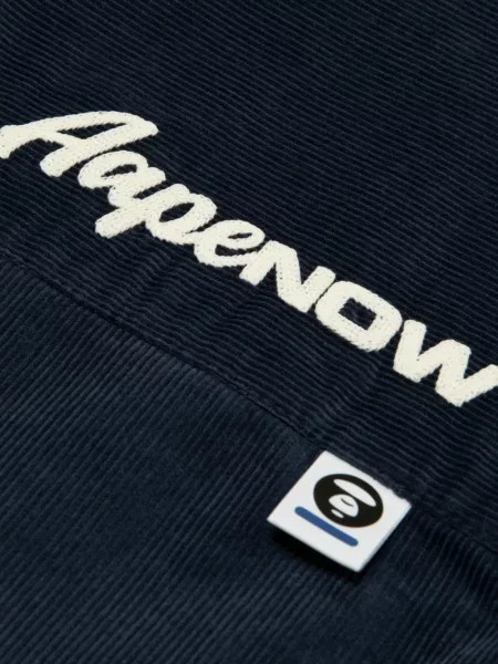 Cămașă Aape By A Bathing Ape de catifea cord cu autograf albastru