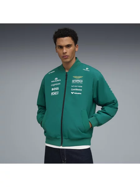 Kurtka bomberka PUMA x ASTON MARTIN ARAMCO TEAM Replica Akcesoria S zielony