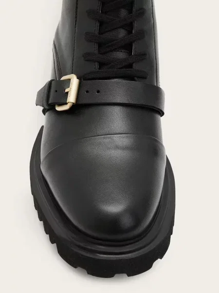 Кожаные ботинки Allsaints черные
