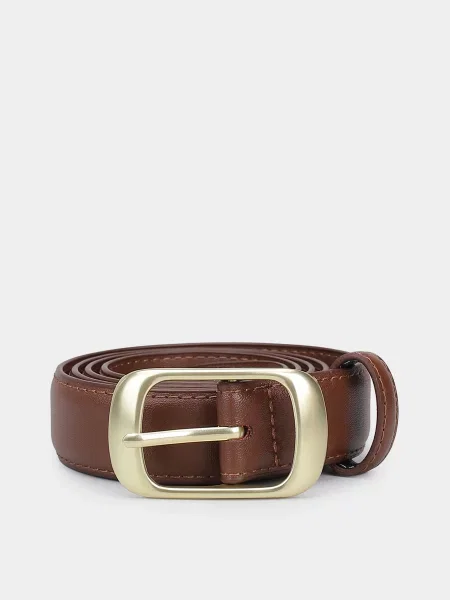 Кожаный ремень Braska с ремешками коричневый