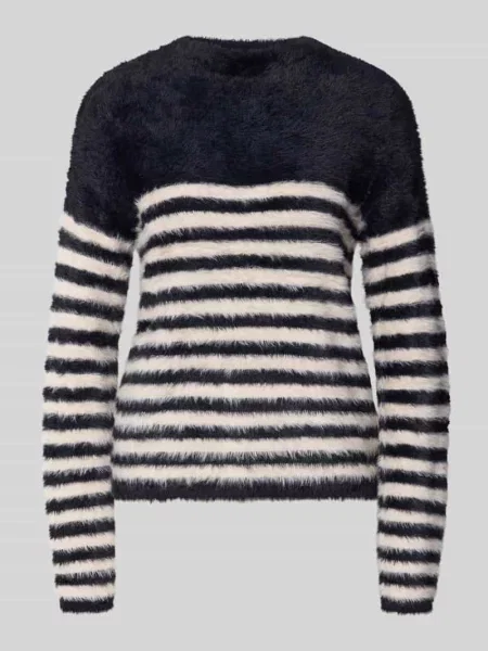 Sweter z dzianiny z imitacji futra model ‘NeleoR’ Christian Berg Woman czarne