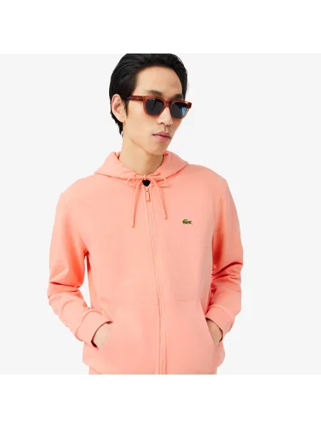 Lacoste Rozpinana Bluza Polarowa O Klasycznym Kroju różowy