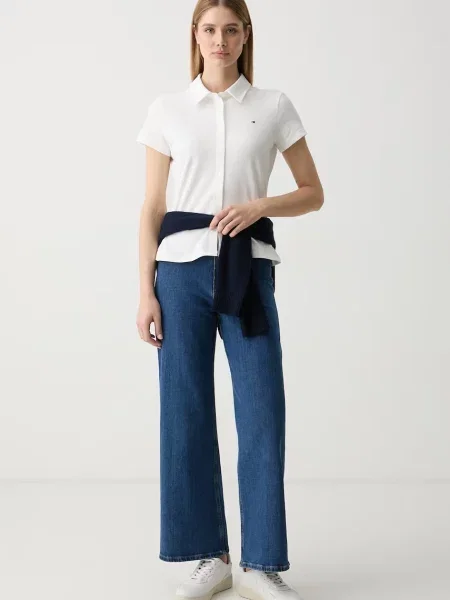 Tommy Hilfiger srajca z elastanom bela