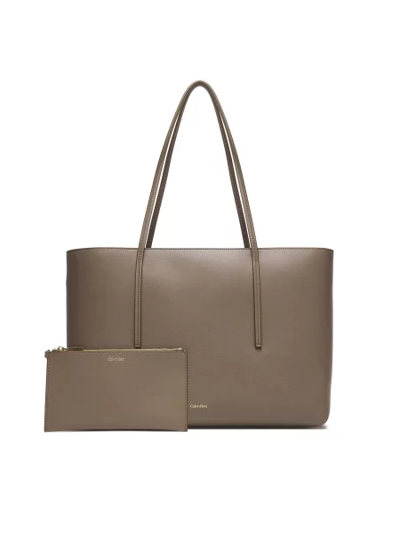 Calvin Klein Μεγάλη τσάντα καπουτσίνο μπεζ