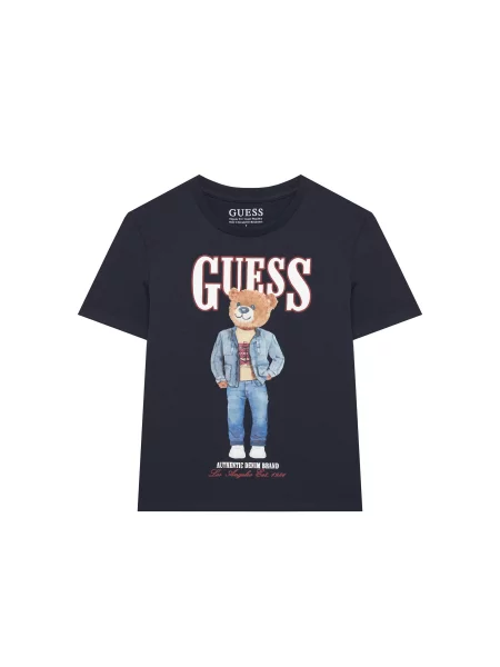 Guess Majica Mornarsko Regular Fit modra