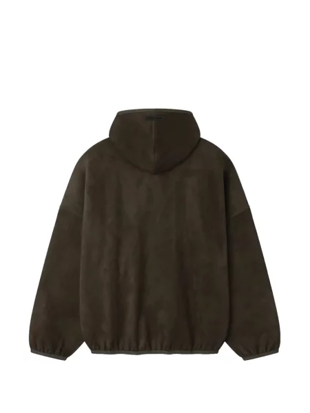Флийс суичър с качулка Fear Of God Essentials зелено