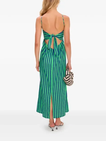 Rochie maxi Simon Miller cu dungi de costum verde