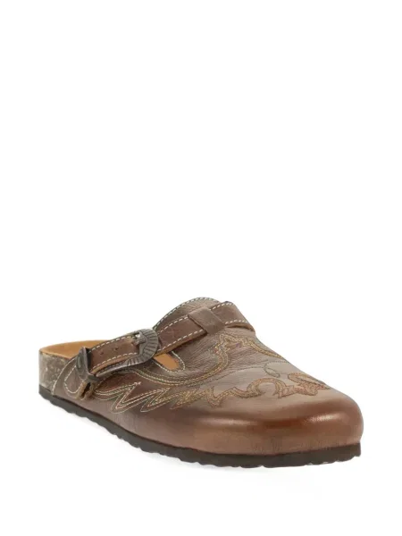 Papuci tip mules Mexicana din piele maro