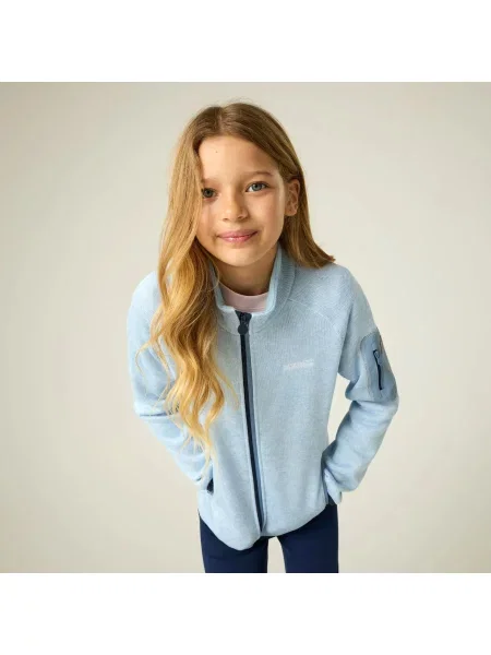 Bluza Newhill Junior z zamkiem błyskawicznym i polarem Marl niebieska