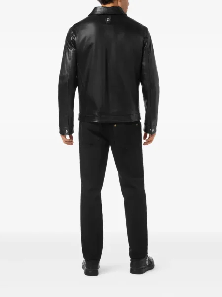 Geanta de piele Billionaire cu broderie negru