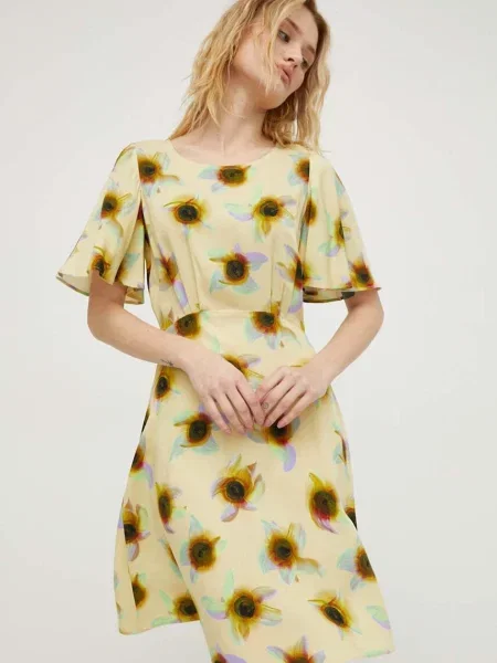 PS Paul Smith rochie mini evazati galben