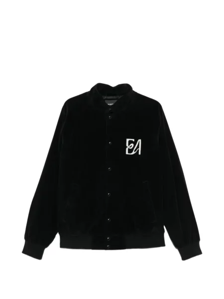 Manšestrová bunda Emporio Armani s autogramem černá
