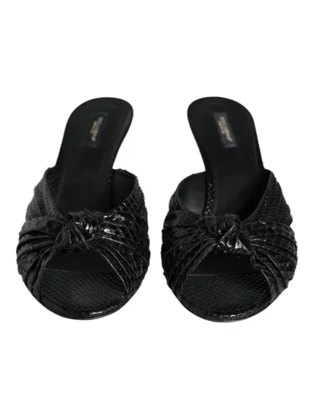 Klapki Dolce And Gabbana skórzane czarne