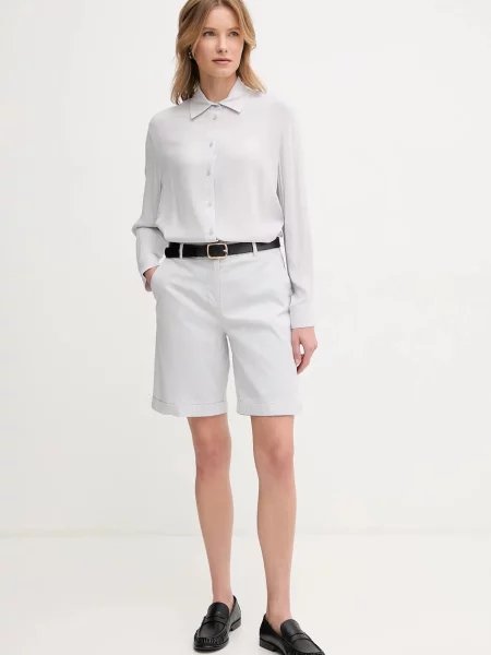 Шорти United Colors of Benetton однотонні висока посадка сірий