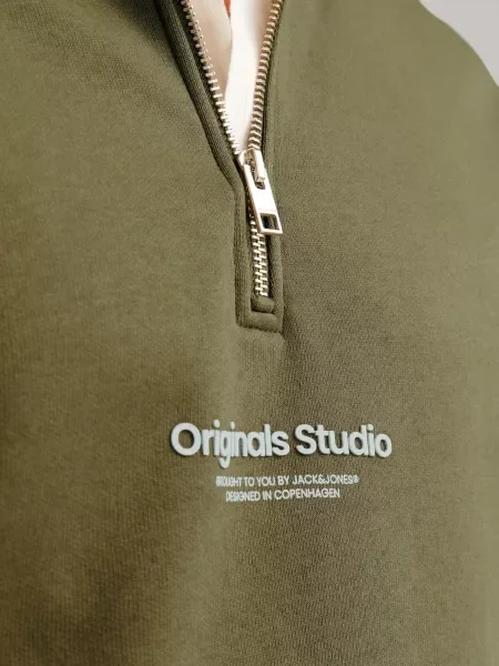 JACK & JONES Majica JORVESTERBRO oliva / off-bela bela